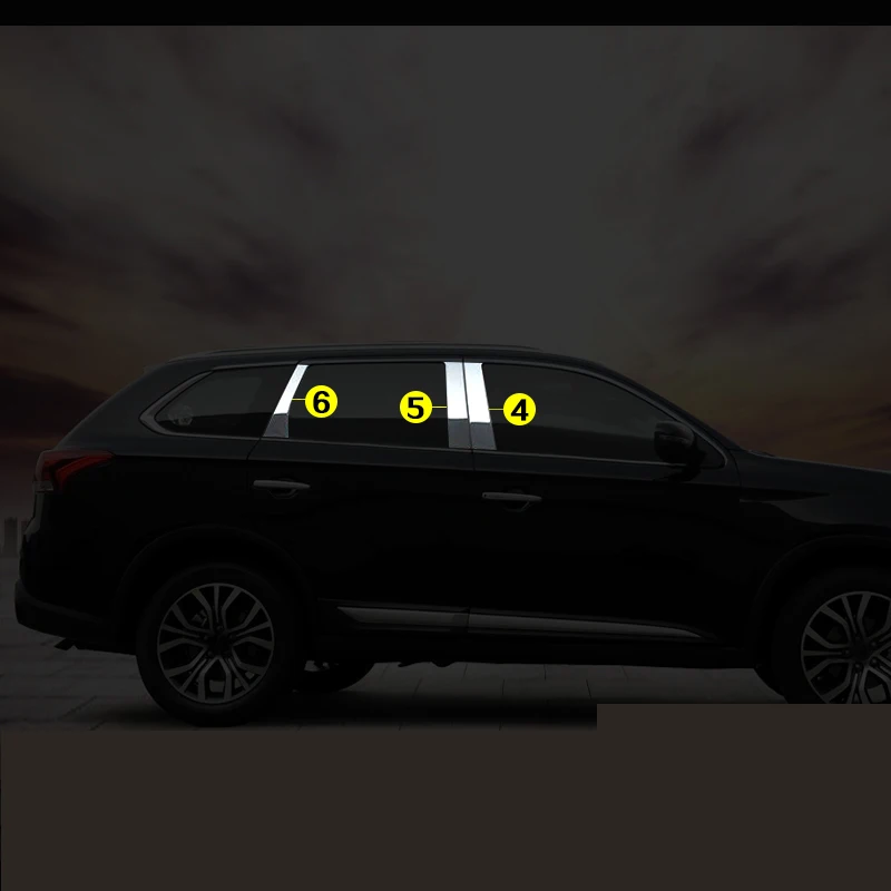 Для Mitsubishi Outlander 2016 2017 автомобильные оконные рамы средняя решетка отделка стойки