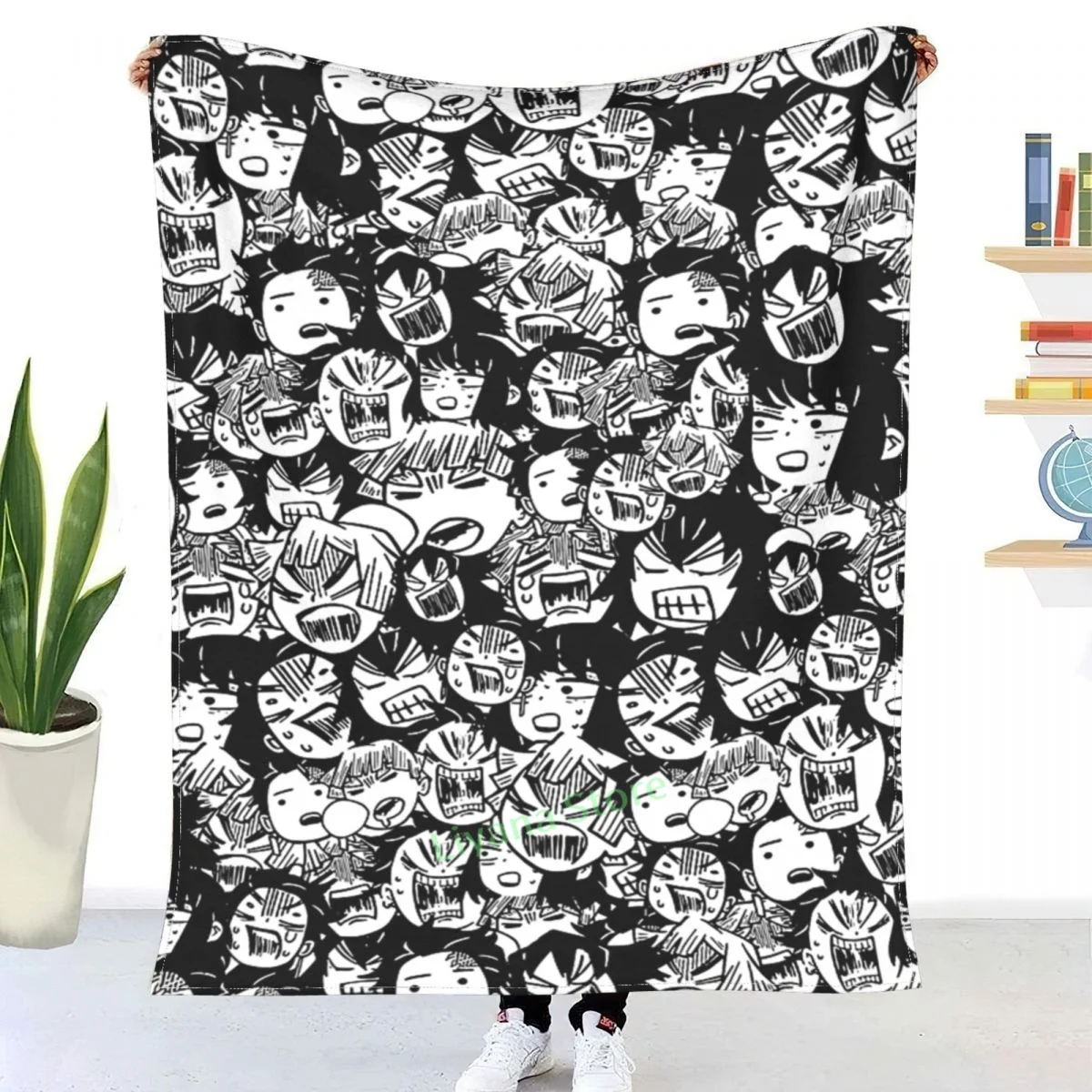 

Demon Slayer Faces Throw Blanket 3D printed sofa bedroom decorative blanket children adult Christmas gift