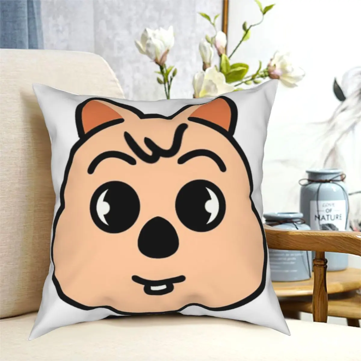 

Skzoo Han Quokka Throw Pillow Cushion Cover Decorative Pillowcases Case Home Sofa Cushions 40x40,45x45cm(Double Sides)
