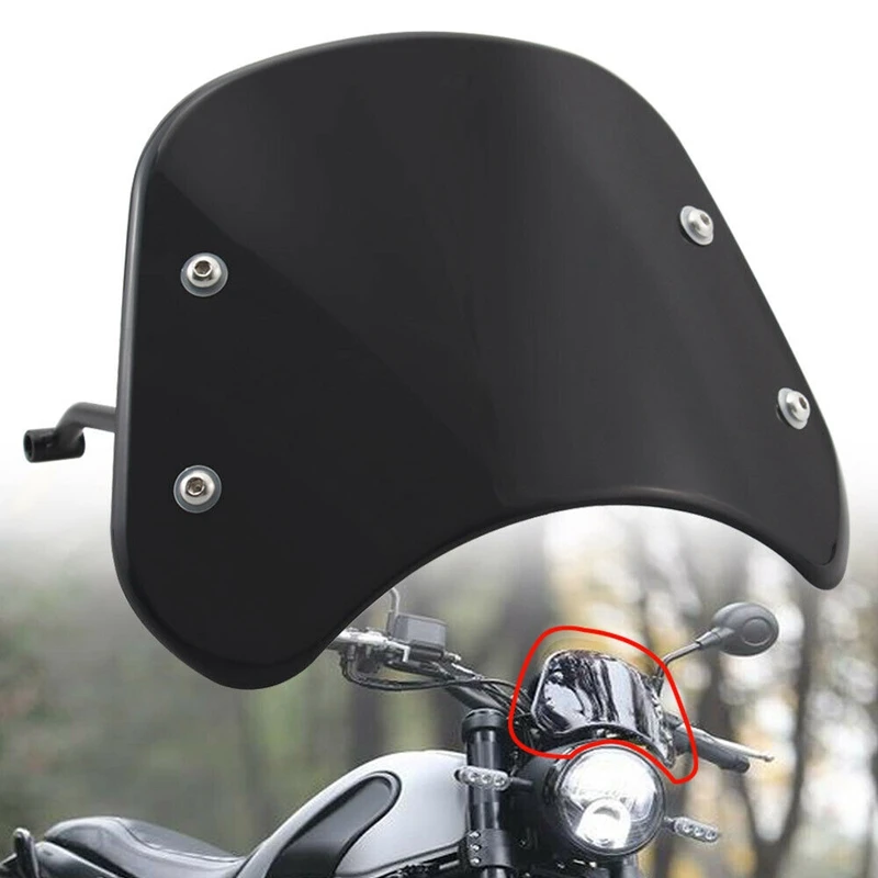 

Лобовое стекло мотоцикла Sn обтекатель фары для Benelli Leoncino 500 (черный)