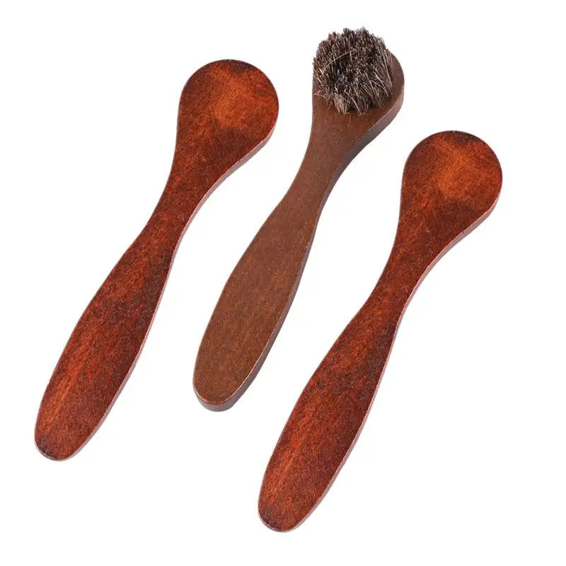 3 шт Длинные ручки чистящие щетки деревянный конский волос полировальная щетка