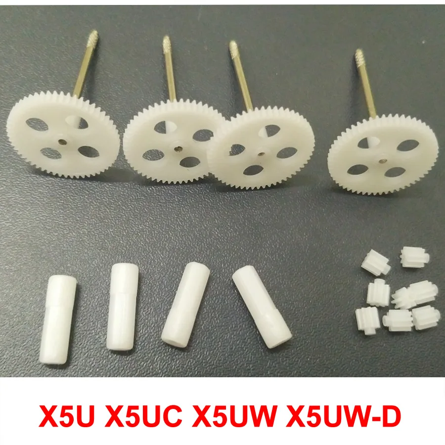 

4PCS Main Gear With Gear Iron Shaft Sleeve + 8PCS Motor Gear Plastic Gear for Syma X5U X5UC X5UW X5UW-D Drone