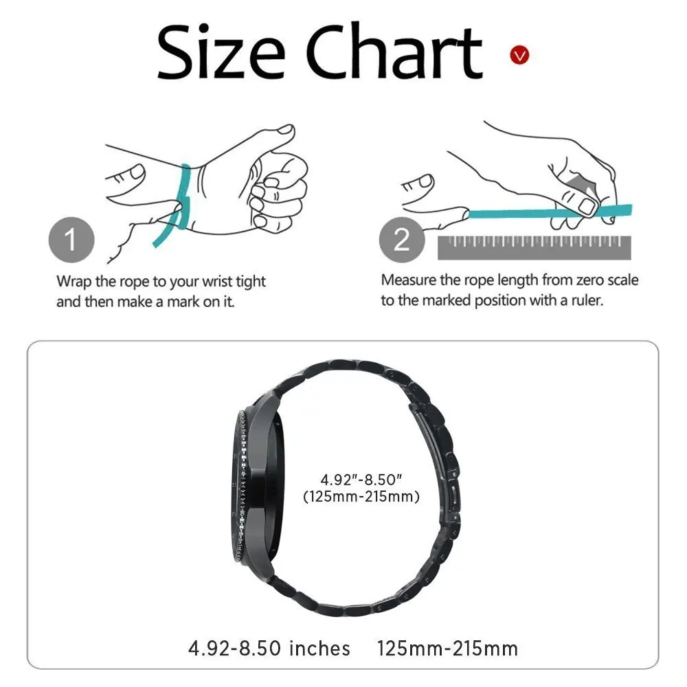 

20 22MM Stainless Steel Metal Watch Strap For Samsung Galaxy Watch 3 41MM/45MM&Huami Amazfit GTR/Neo/GTS/GTS 2/Stratos