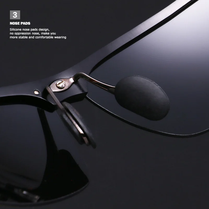 

Polarized Sunglasses Men Mercede Driving Glasses UV400 Luxury Brand Designer Aluminum Magnesium Semi-Rimless Sun Glasses 9999