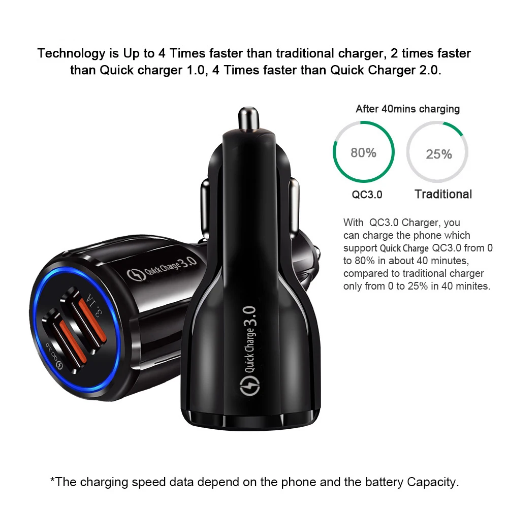 Автомобильное зарядное устройство XEDAIN Quick Charge 3 0 для телефона автомобильное с