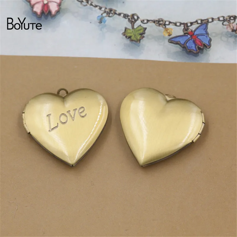 BoYuTe (10 шт./лот) 29*27 мм любовь в форме сердца кулон Подвески Diy открытые фото