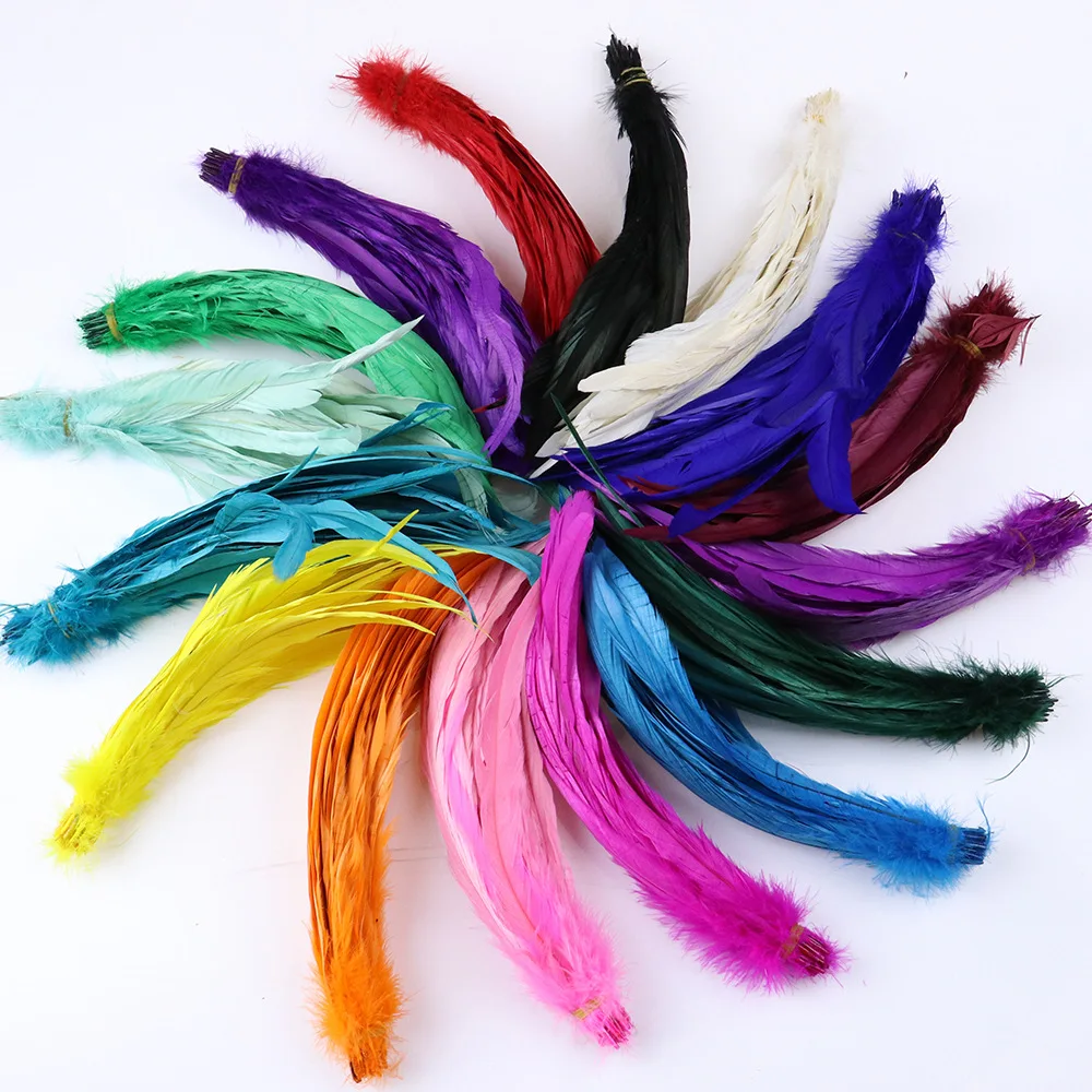 

20Pcs Natural Cock Tail Feathers 25-30cm Rooster Feathers DIY Corsage Jewelry Accessories Plume juju Hat Decoration