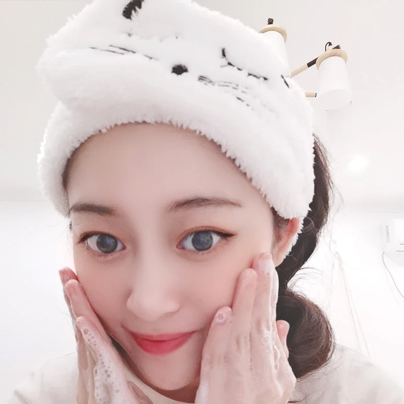 Женская поглощающая головная повязка для умывания лица с лентой на липучке и