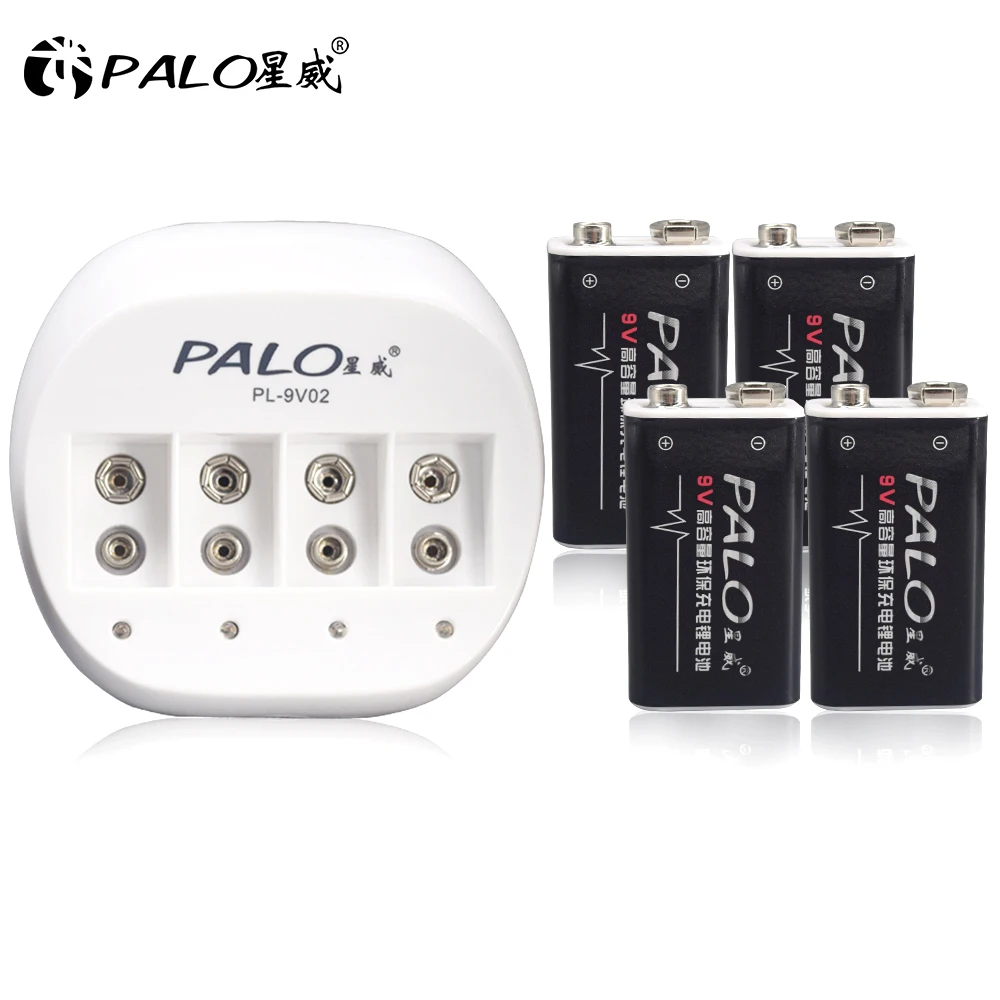 Оригинал Palo 9 V зарядное устройство для аккумуляторов 6F22 литий-ионный аккумулятор