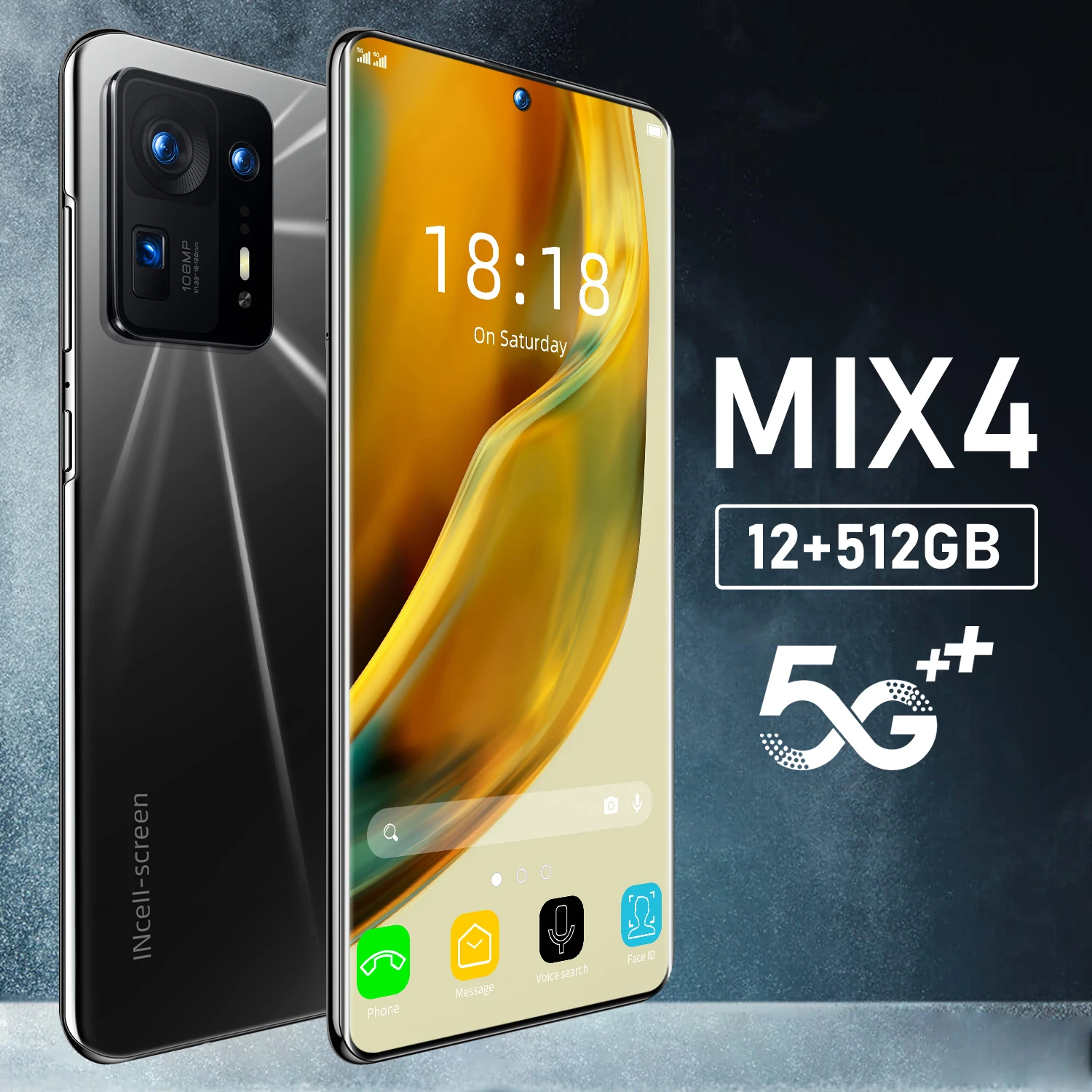 Tel&eacute;fono Inteligente blanco MiX4, 12GB + 512GB, 7,3 pulgadas, 48 + 72MP, desbloqueado, Android, versi&oacute;n Global, 5G-5