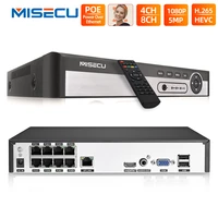 misecu h 265 4ch 8ch 5mp poe nvr cctv video security surveillance system for poe ip camera audio output support p2p xmeye