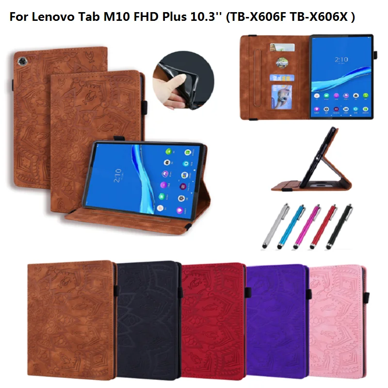 Чехол для Lenovo Tab M10 FHD Plus 10 3 чехол планшета из ПУ кожи с тиснением и рисунком в виде