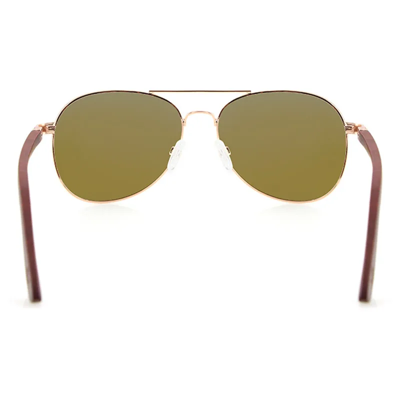 Прямая поставка премиум женские Золотые очки-авиаторы с оправой из нержавеющей