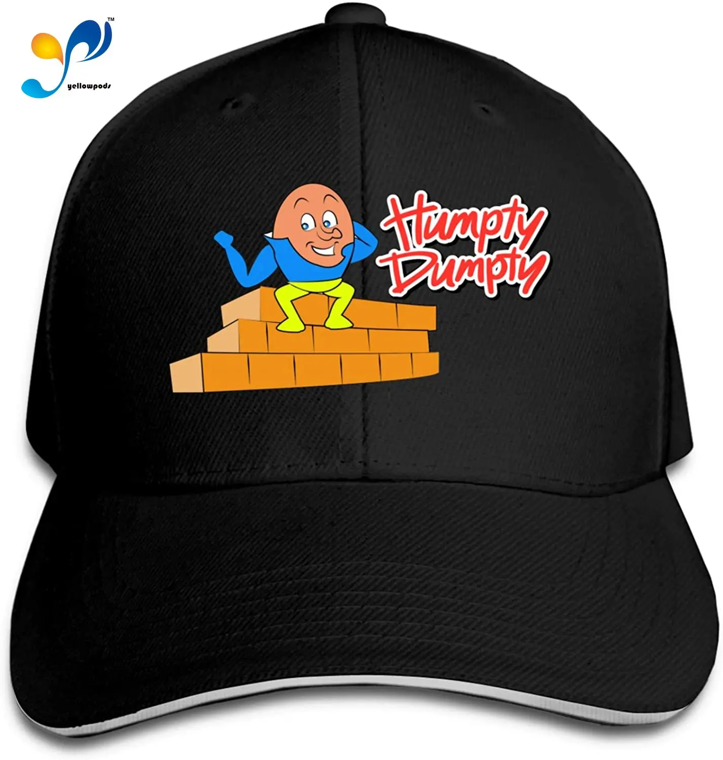 

ME COO Women & Men Adjustable Baseball Hats 3D Printed Humpty Dumpty Sandwich Trucker Hat Unisex