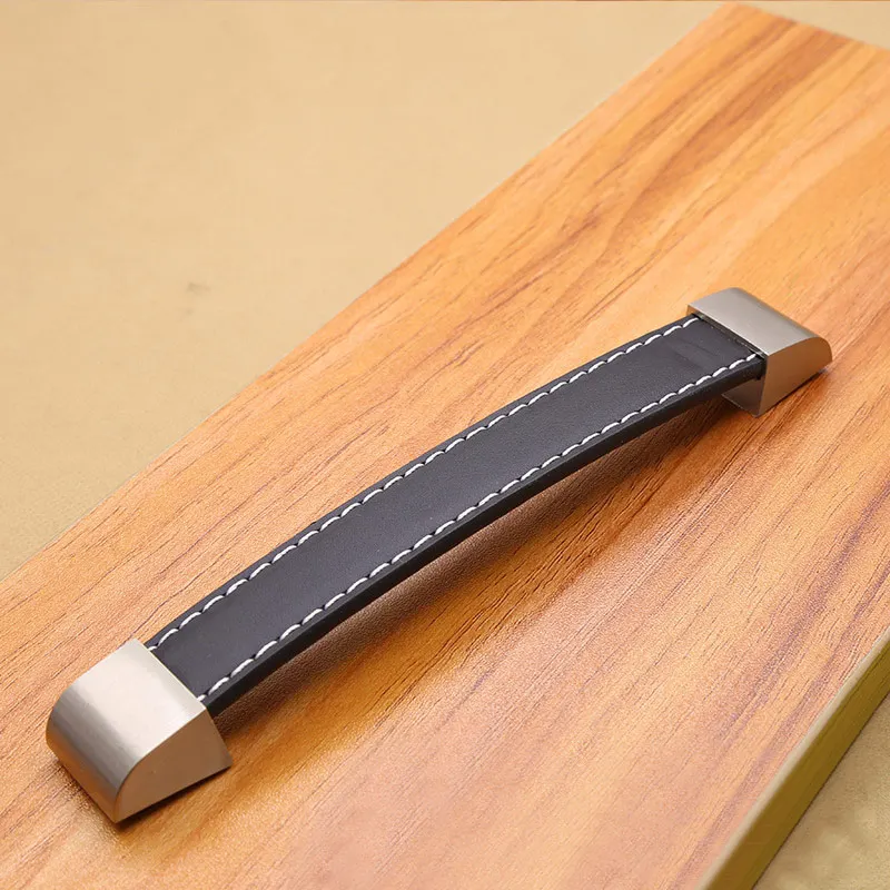 Высококачественные кожаные ручки для мебели ящика шкафа кухонные дверные ручка