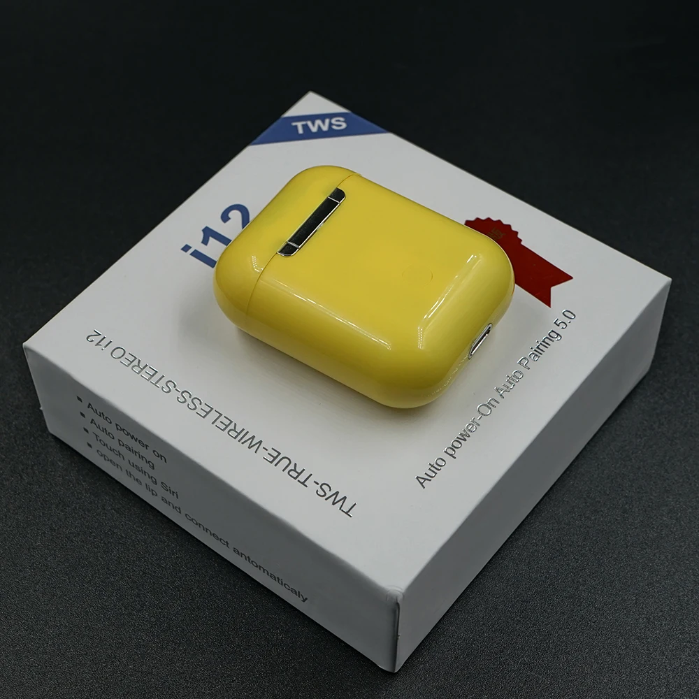 i12 B3 yellow I12 tws гарнитура, всплывающие Bluetooth наушники, сенсорное управление, беспроводные наушники, гарнитура, настоящие беспроводные наушники, стерео Tws - Цвет: i12 B3 yellow