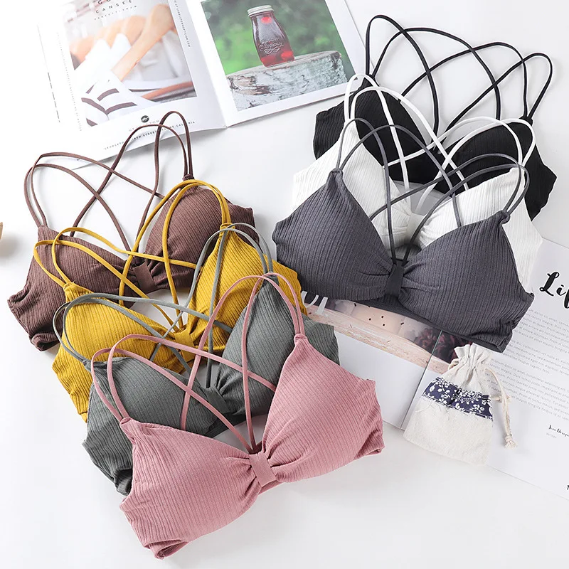 

Women Bra Sexy Bra Beauty Sling Bra Cotton Soft Comfortable Ladies Underwear Pad Thread Bra