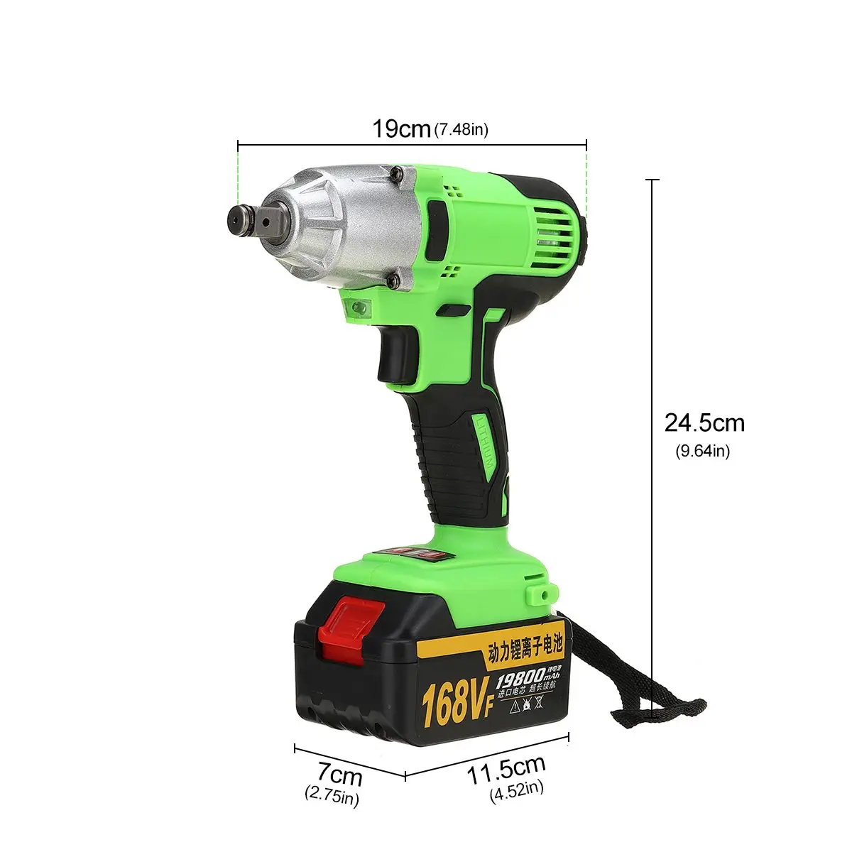 

168V 19800mAh Multifunctional Electric Wrench Battery Electric Impact Wrench LED Cordless Power Woodworking Tool