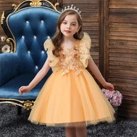 embroidery one shoulder dress for children princess formal dresses flower kids wedding evening prom gown girls christmas party