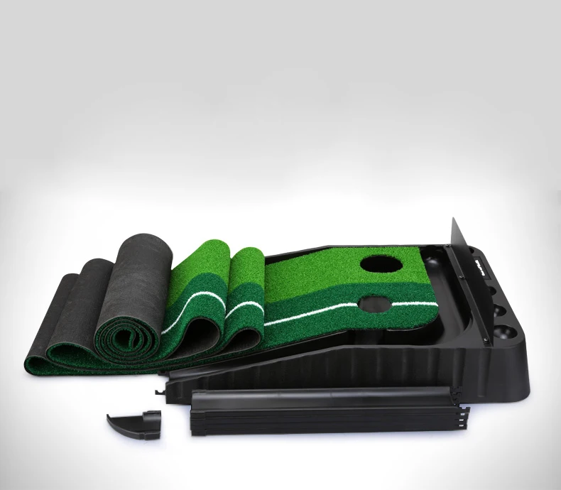 Satin Al Top Dönüş 2.5M/3M Kapalı Golf Vuruş Eğitmen Taşınabilir Golf Uygulama Mat Koyarak Golf Atıcı Yeşil Eğitmen Renk Kutusu
