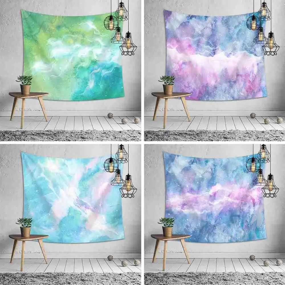 

Dreamy Colorful Starry Sky Tapestry Wall Hanging Comfortable Gradient Color Carpet Wall Cloth