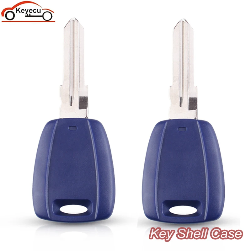 

KEYECU 2pcs Car Key Cover 1 Button Remote Key Case For Fiat Punto Doblo Bravo Transponder Auto Key Shell GT15R blade