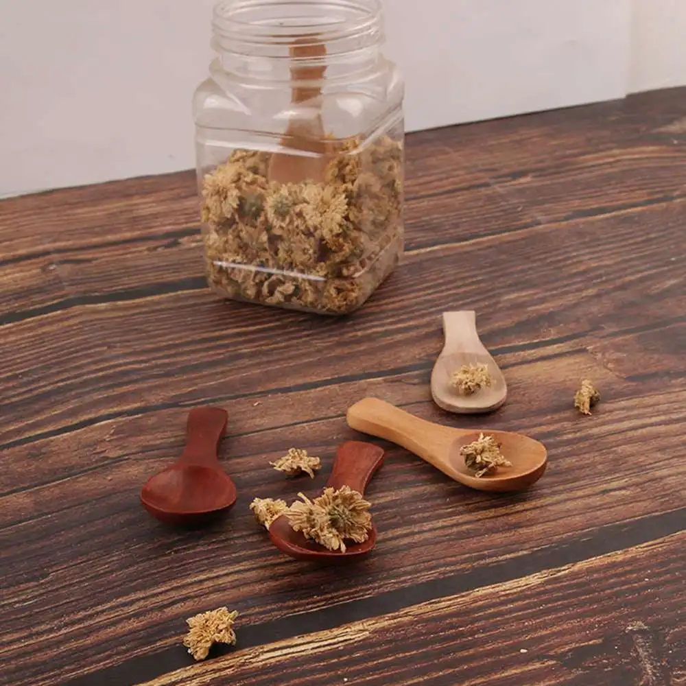 

20pcs Small Wooden Salt Spoons Wood Honey Teaspoon Mini Wood Spoon with Short Handle for Sugar Seasoning DIY Supplies