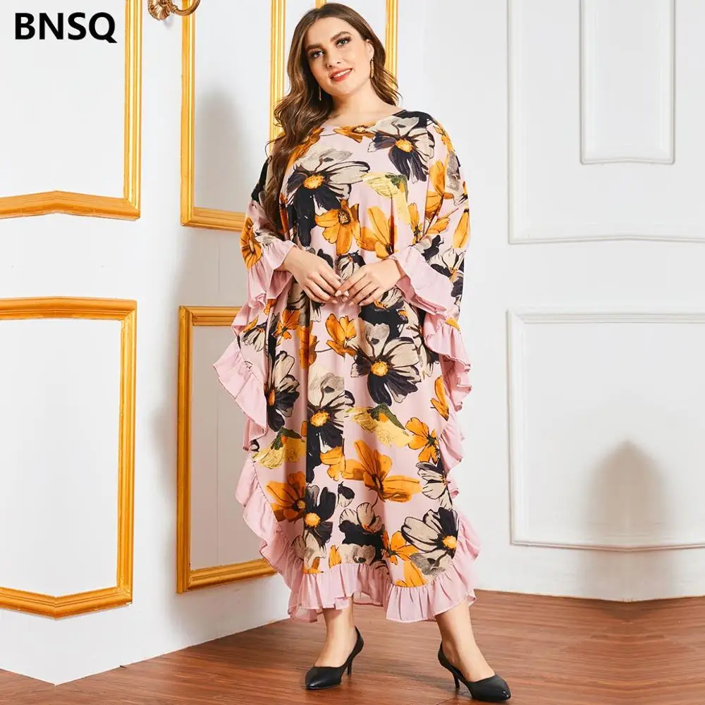 

Женское платье-макси с цветочным принтом