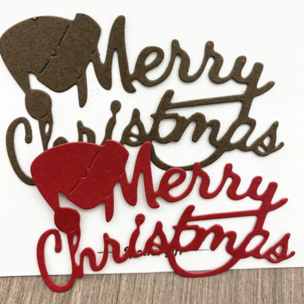 

Merry Christmas Craft Metal Stencil Mold Cutting Dies Christmas Hat Decoration Scrapbook Die Cuts Album Paper Card Embossing