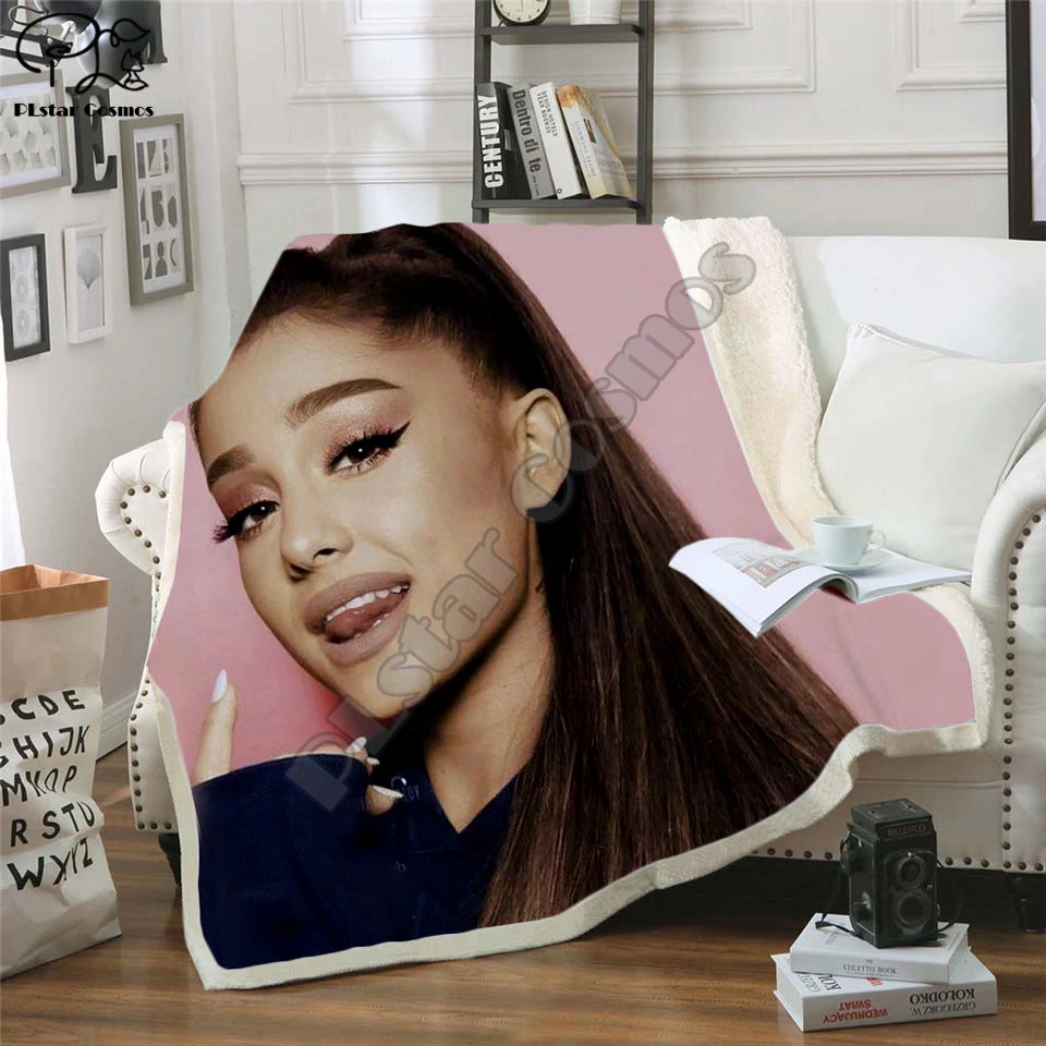 

Ariana Grand Fleece Blanket Plush 3d Printed for Adults Sofa Sherpa Fleece Bedspread Wrap Throw Blanket style-6