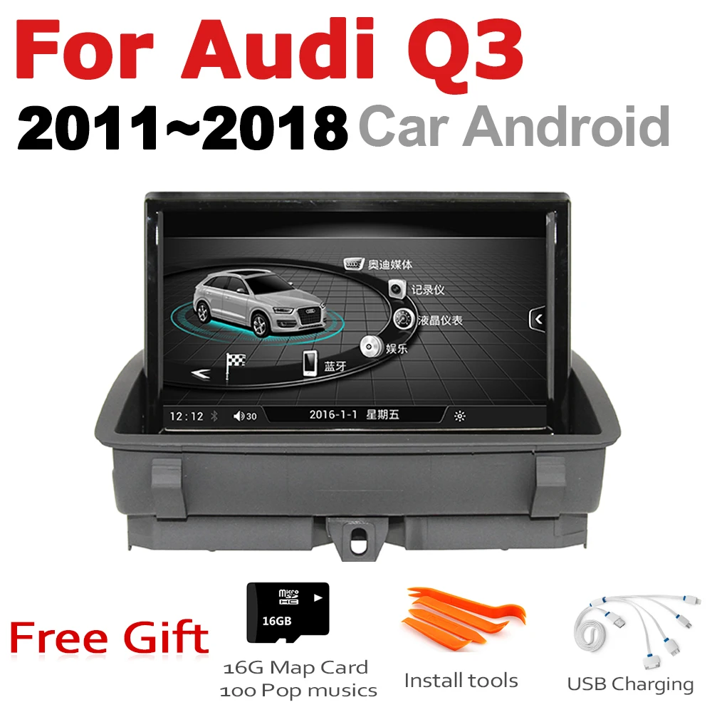

8 Inch Andrid 7.0 up Car Multimedia Player For Audi Q3 8V 2011~2018 MMI Radio Gps Navi Map WiFi Original Style Bletooth