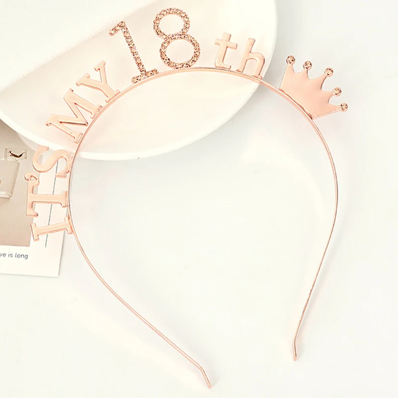 Набор для женщин корона диадема лента на 70 дней рождения розовое золото | Дом и