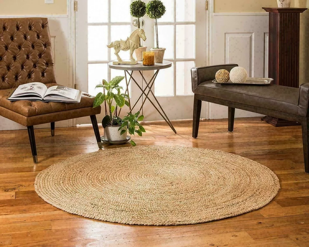 

Carpet 100% Natural Home Hand-woven Woven Jute Modern Country Style Look Handmade Double-sided Outdoor Carpet
