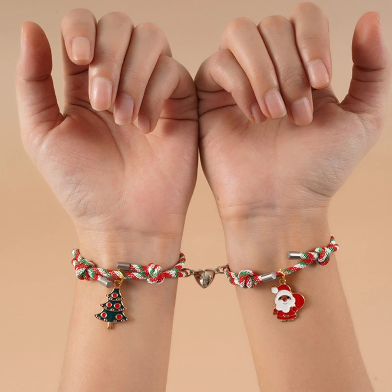 

72XE Europe and the United States Christmas Hot Sale Love Magnetic Attachment Couple Bracelet Jewelry 2-piece Set Jewelry
