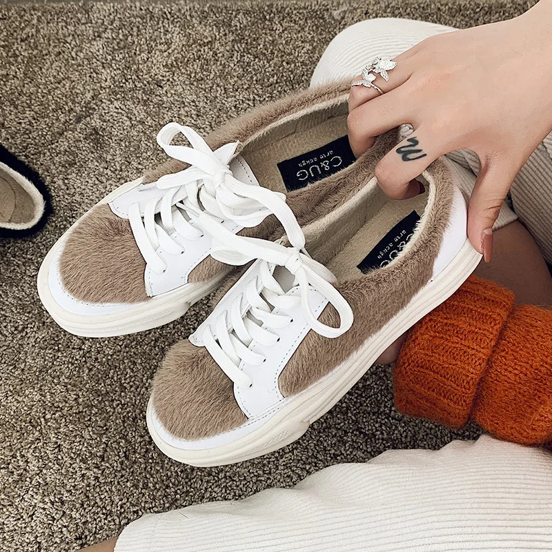 Кроссовки женские с бархатной подкладкой Повседневная модная дамская обувь в