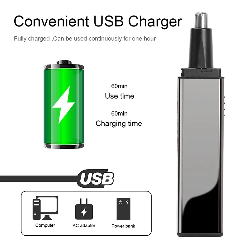 

Sportsman Nose Hair Trimmer Rechargeable 4 in 1 Nose Trimmer Electric for Men / Women Ear Hair Trimmer Beard Trimmer Sideburn