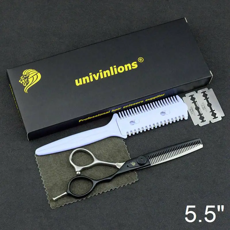 6025B55-Thinning 5,5/6,0 Профессиональные Японские Стальные Парикмахерские ножницы парикмахерские ножницы набор парикмахерских бритв Горячая Парикмахерская стилист набор ножниц - Цвет: 6025B55-Thinning