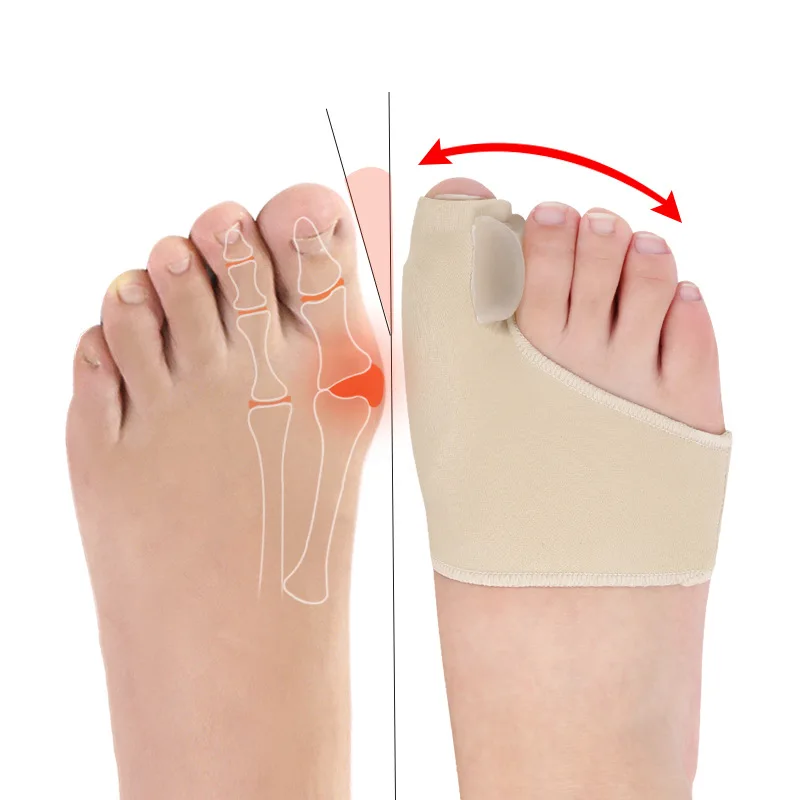

4Pcs=2Pairs Big Toe Splint Separator Hallux Valgus Bunion Spacers Orthotic Foot Care Thumb Adjuster Corrector Pedicure Socks