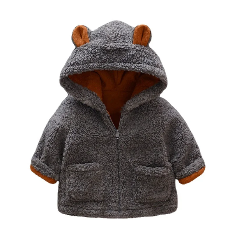 

New Winter Children Jacket Baby Girls Clothes Fashion Boys Cotton Solid Hooded Warm Coat Toddler Casual Costume Kids sportswear