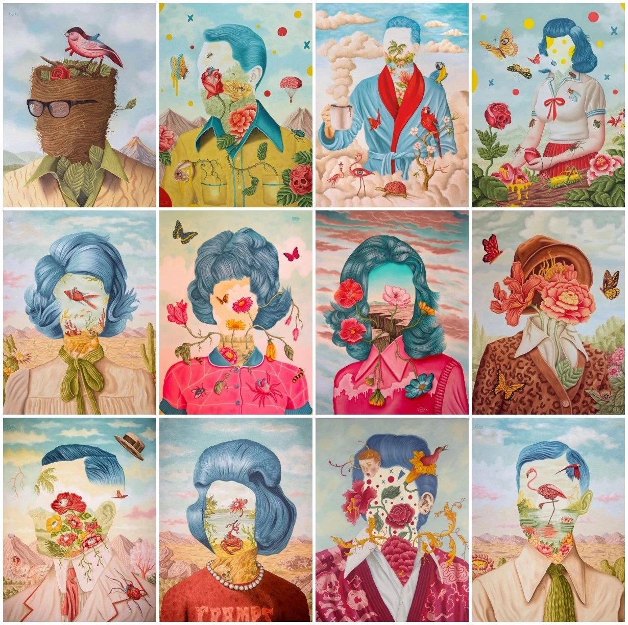 

Diamond Embroidery Ladies Rose Flower Rhinestone Diamond Painting Men'S Portrait Cross Stitch Butterfly Mosaic Home Decor Gift