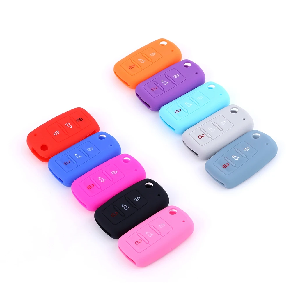 Силиконовый чехол для автомобильных ключей накладка VW Golf Bora Jetta POLO GOLF Passat Skoda Octavia