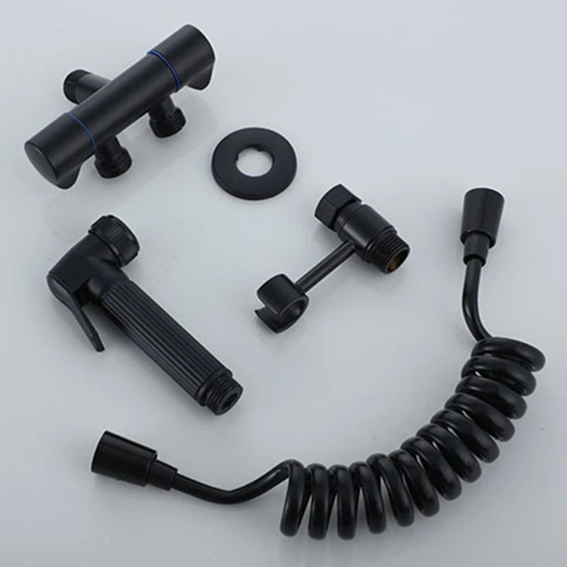 Черный смеситель для биде бытовой кран туалета и душа со шлангом анальная уборка