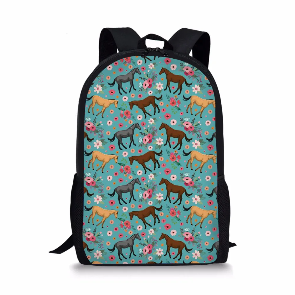 Advocator Hot Stylish Floral Horse School Bag for Teenager Boys Girls Unique 3d Children Kids Book Bag Print Animal Backpacks