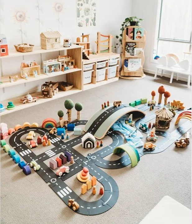 INS пластиковый креативный поезд трек Железнодорожный дорожный журнал сделай сам