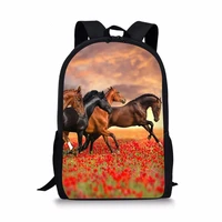 haoyun fashion kids backpack flower horse prints pattern childrens school bags cute toddler book bags womens travel backpack
