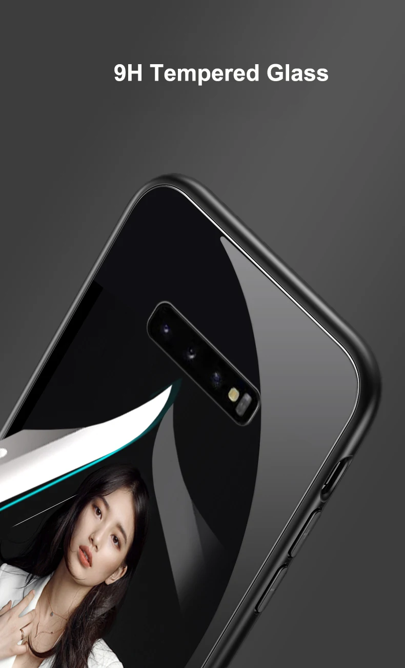 for Samsung Galaxy S10 Plus S10e S9 S8 Note 10 Plus 5G 8 9 A10 A30 A50 A70 Case Custom Photo DIY Picture Tempered Glass Cover