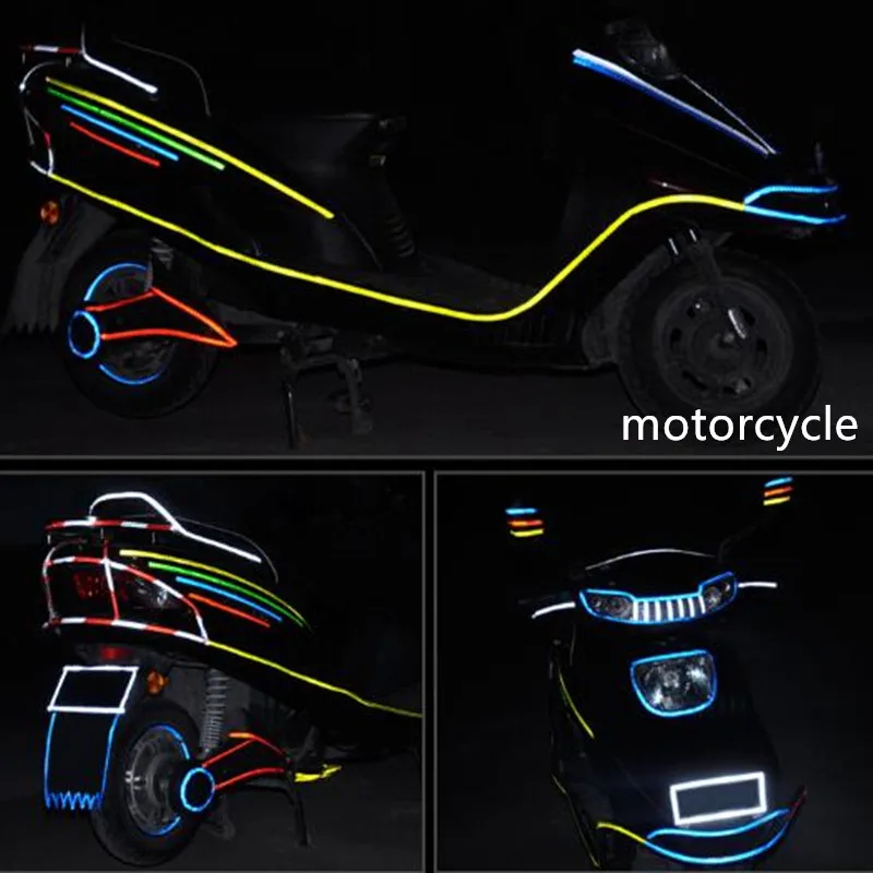 

Светоотражающие наклейки на Корпус мотоцикла велосипеда, флуоресцентный светоотражающий ремень, наружная Светоотражающая полоса для авто...