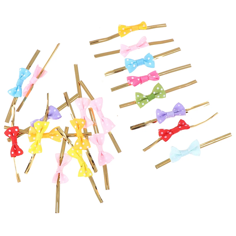 20 шт. в горошек с бантом металлические закрученные стяжки уплотнительная