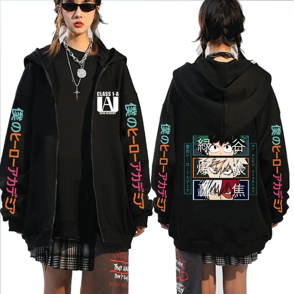 Anime Zip Up Hoodies My Hero Academia Shoto Todoroki Bakugou Deku Graphic Anime Hoodies Zip Up Hoodies Sweatshirts Anime Jackets