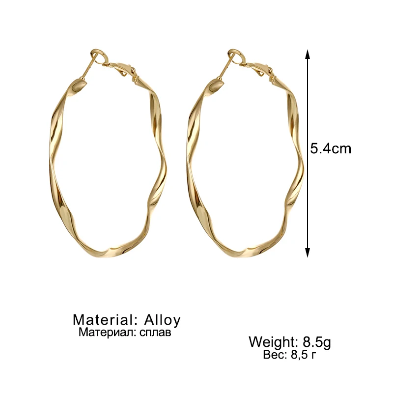 

DAXI Fashion Gold Hopp Earrings For Women Trendy Bohemian Earring Hoops Korean Women Boho Earings Vintage Jewelry 2020